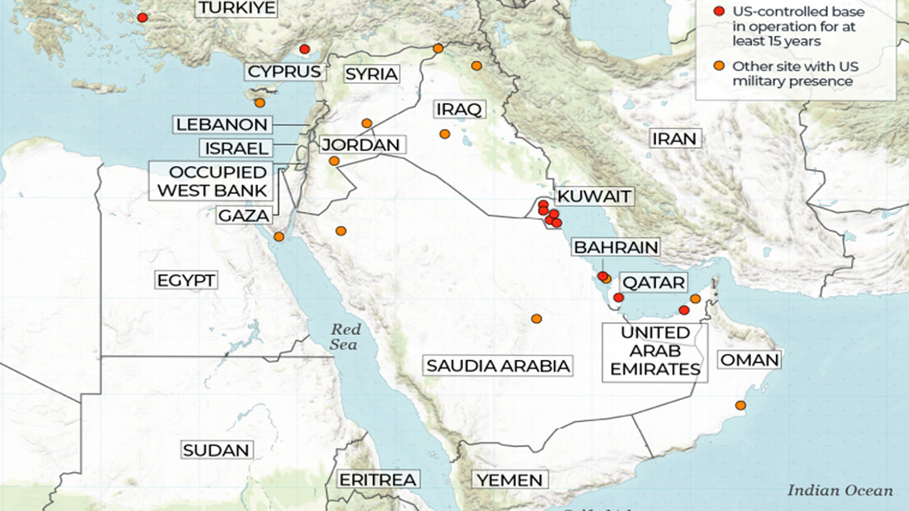 মধ্যপ্রাচ্যের যেসব দেশে মার্কিন সামরিক ঘাঁটি আছে