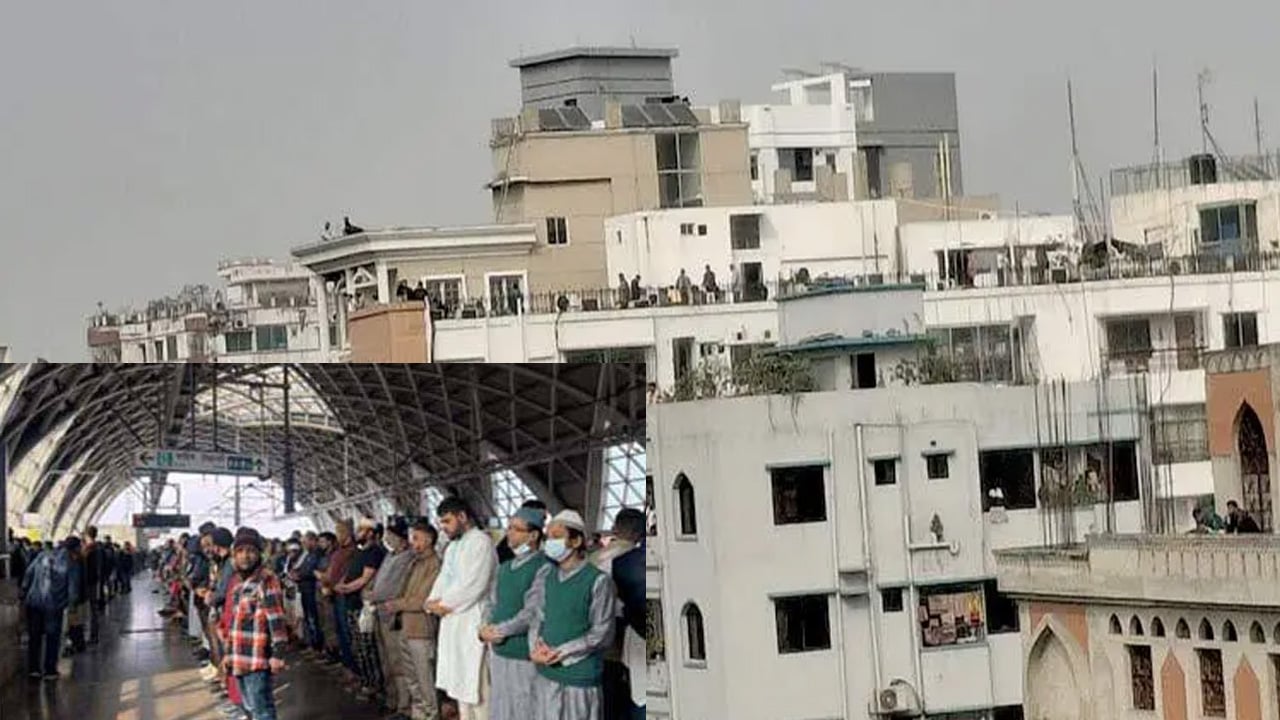 খালেদা জিয়ার জানাজায় জায়গা না পেয়ে মেট্রোরেল স্টেশন- বাড়ির ছাদেও অংশ নেন মানুষ