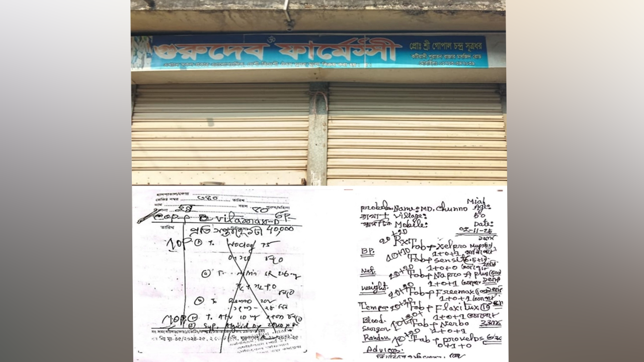 ডাক্তারের প্রেসক্রিপশানে ওষুধ ব্যবসায়ীর জালিয়াতি, রোগীর অবস্থা সংকটাপন্ন