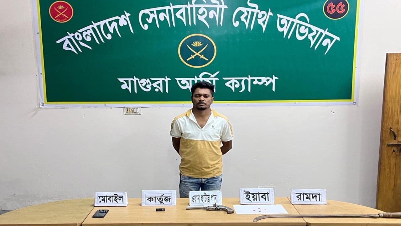 মাগুরায় অস্ত্র-মাদকসহ ছাত্রদল নেতা গ্রেপ্তার