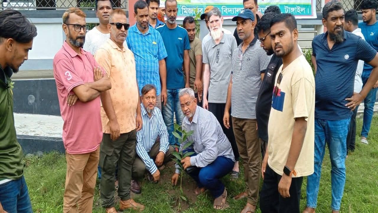 টাঙ্গাইলে বিভিন্ন শিক্ষা প্রতিষ্ঠানে বিনামূল্যে গাছের চারা বিতরণ