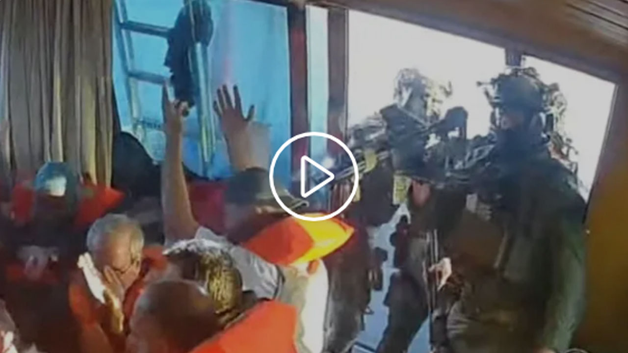 গ্লোবাল সুমুদ ফ্লোটিলা বহরে ইসরাইলি হামলার ভিডিও প্রকাশ