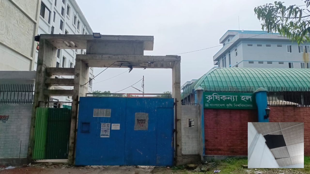 বাকৃবিতে সিলিং ভেঙে কৃষিকন্যা হলে চুরি