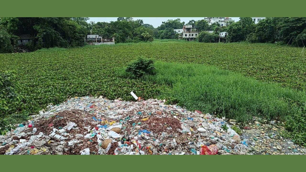 বর্জ্যের স্তূপে বিলীন হতে বসেছে কালাডুমুর নদ