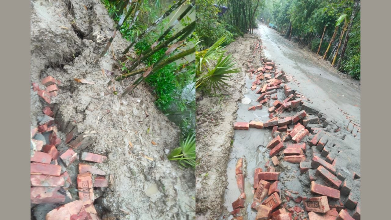 এক মাসেই জলে গেল কোটি টাকার সড়ক