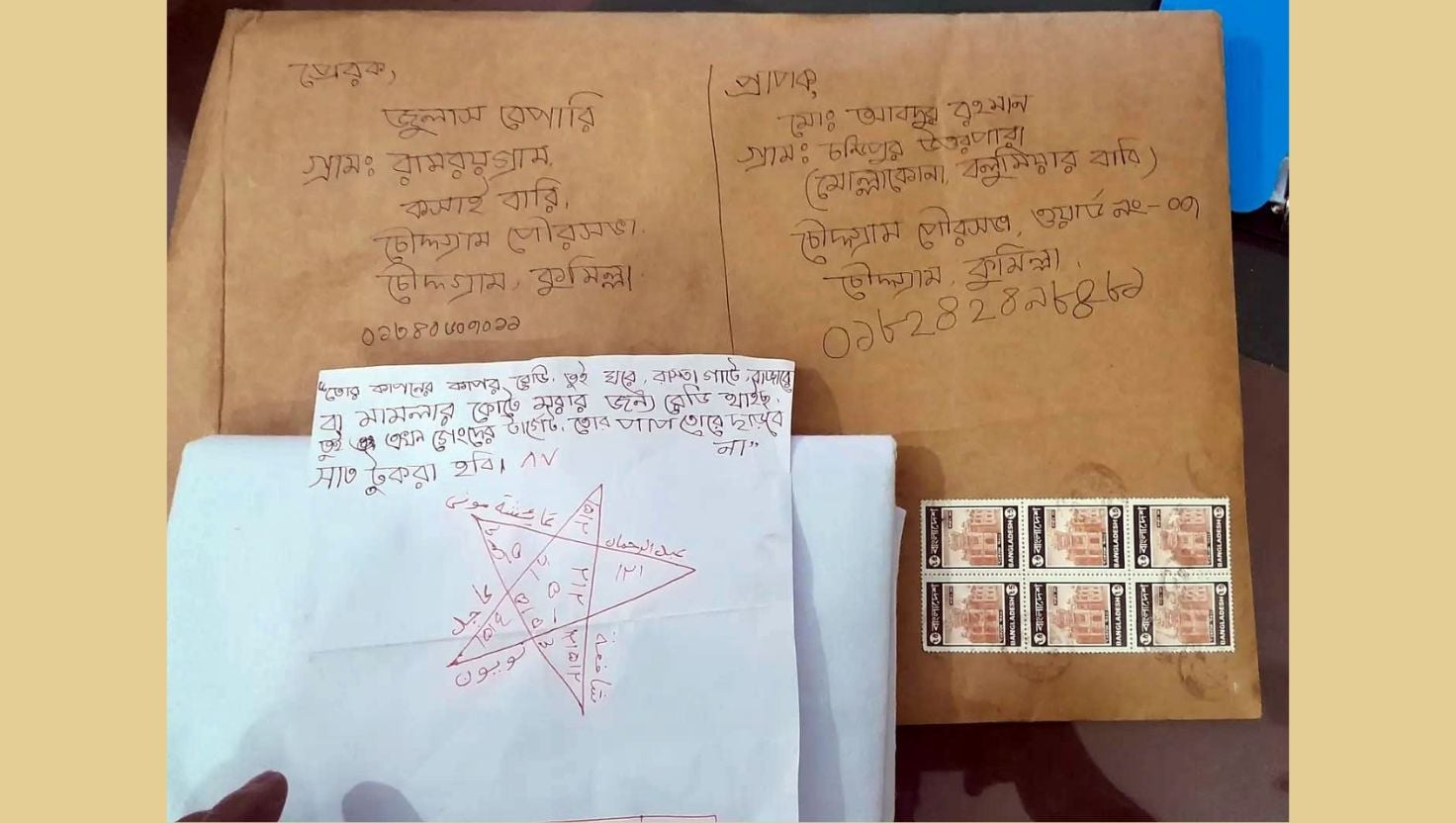চৌদ্দগ্রামে কাপনের কাপড় পাঠিয়ে কৃষককে হুমকি, এলাকায় আতঙ্ক