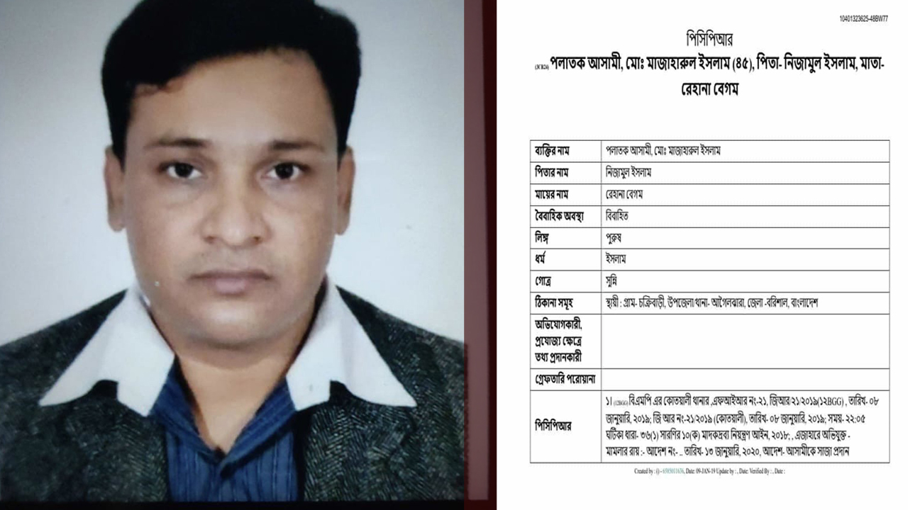 মাদক মামলায় সাজাপ্রাপ্ত পলাতক ছাত্রলীগের মাজহার এখন এনসিপি নেতা