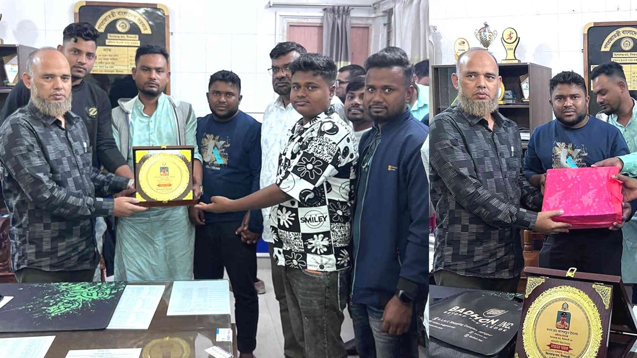 আসামির হাতে বিদায়ী ওসিকে ক্রেস্ট–উপহার, সমালোচনার ঝড়