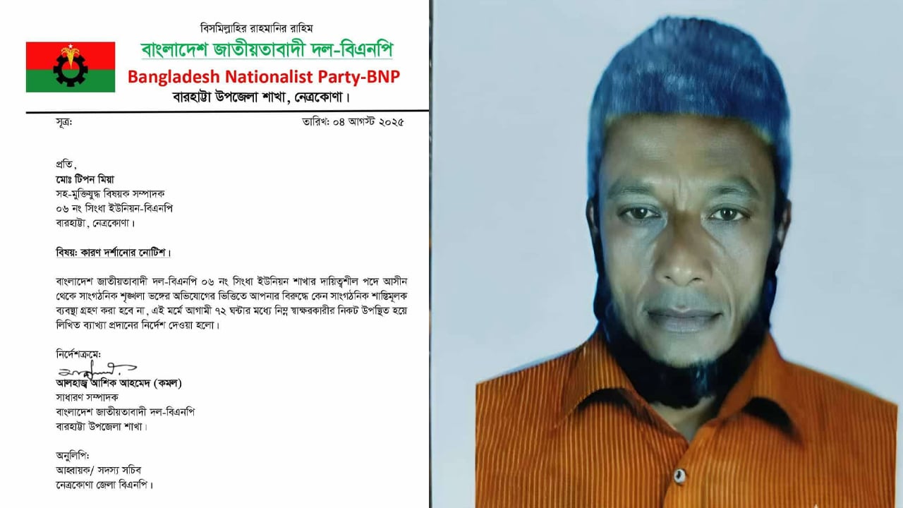 মসজিদের টাকা আত্মসাৎ, বিএনপি নেতাকে শোকজ