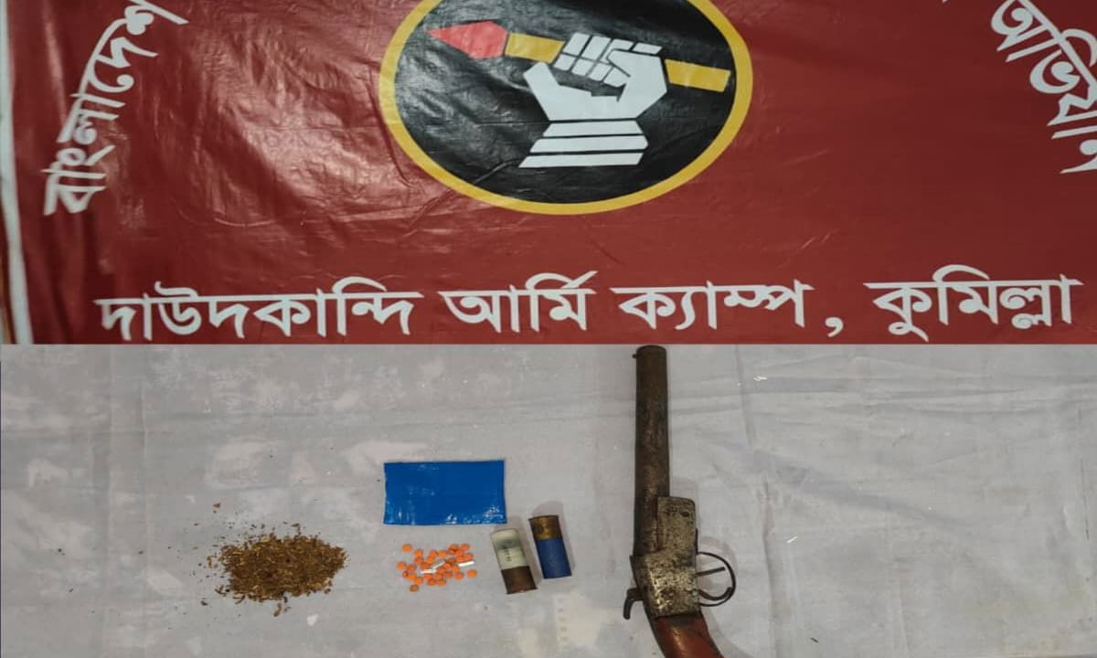 দাউদকান্দির গোমতী-মেঘনা সেতুর সুড়ঙ্গ থেকে অস্ত্র, ইয়াবা ও গাঁজা উদ্ধার