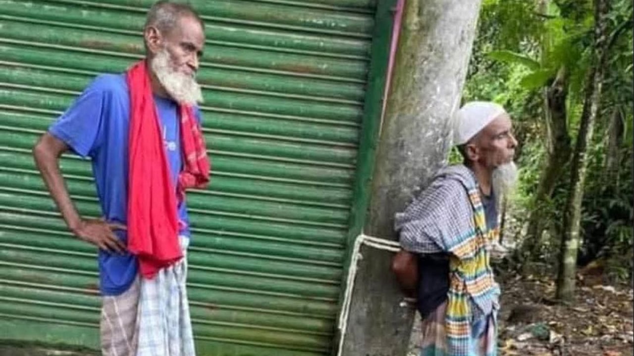 সুদ দিতে না পারায় বৃদ্ধকে খুঁটিতে বেঁধে নির্যাতন