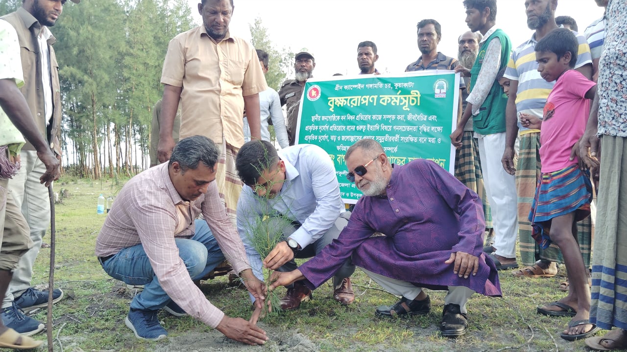 কুয়াকাটায় উপকূলীয় বনভূমি রক্ষায় গ্রিন ক্যাম্পেইন অনুষ্ঠিত