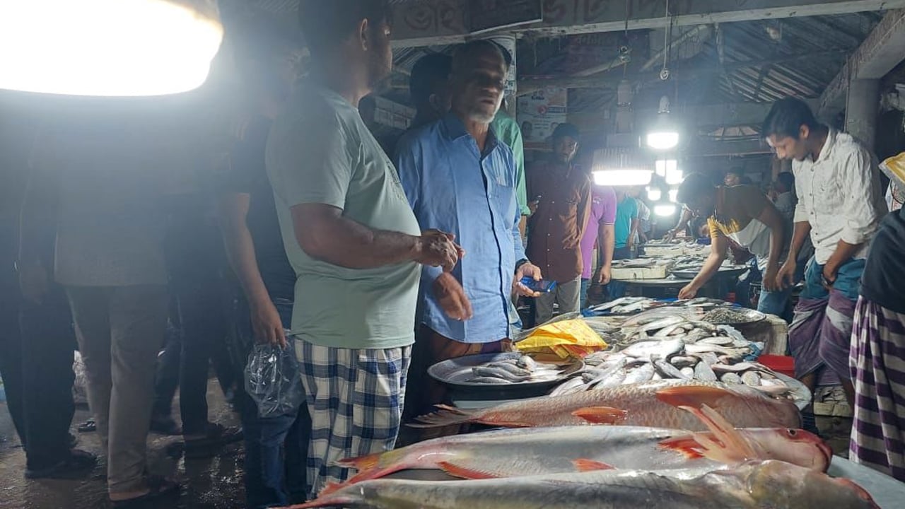 নিষেধাজ্ঞার আগমুহূর্তে শরীয়তপুরে ইলিশের দামে আগুন