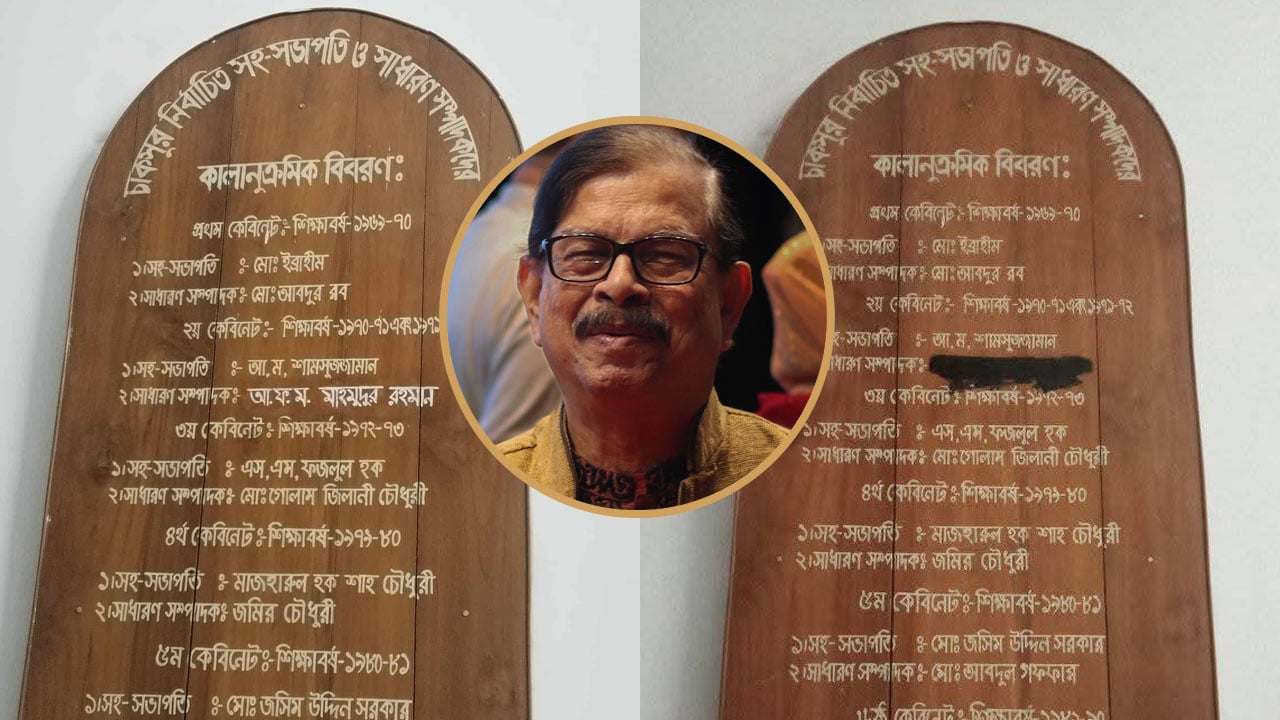নিষিদ্ধ ছাত্রলীগের মুছে দেয়ার ১০ বছর পর চাকসুর অনার বোর্ডে মান্নার নাম