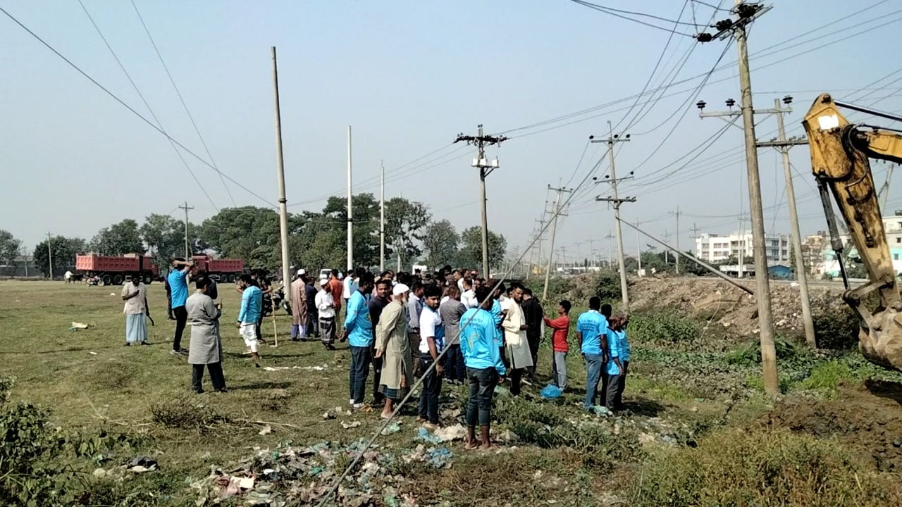 শায়েস্তাগঞ্জে প্রস্তুত হচ্ছে তারেক রহমানের জনসভাস্থল