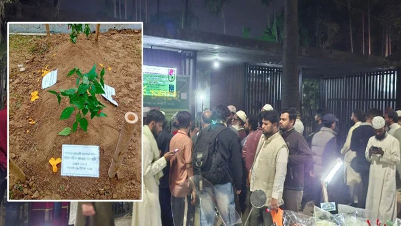 শহীদ ওসমান হাদির কবর দেখতে রাতেও মানুষের ভিড়, থাকবে পুলিশি প্রহরা