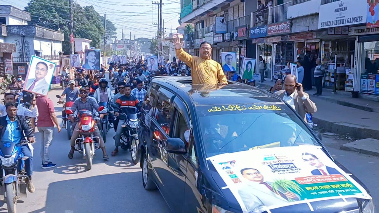 বিএনপির মনোনয়নপ্রত্যাশী জাকেরীনের মোটরসাইকেল শোডাউন