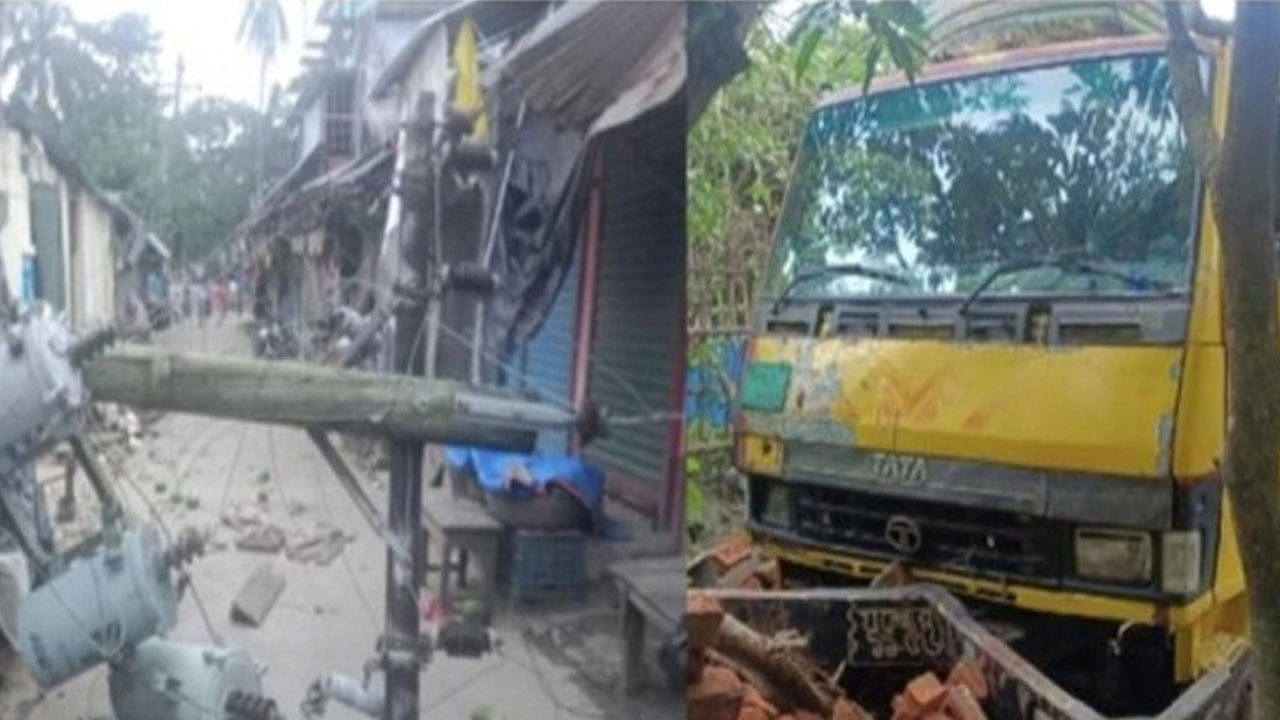 সড়ক দুর্ঘটনায় স্ত্রীর মৃত্যু, পা হারালেন স্বামী