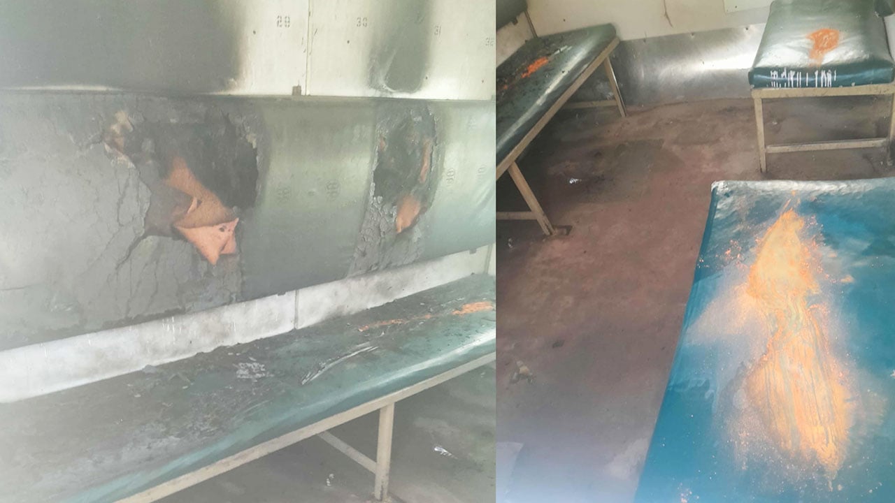 ময়মনসিংহ রেলস্টেশনে ট্রেনে আগুন: অন্ধকারে সক্রিয় দুর্বৃত্তচক্র