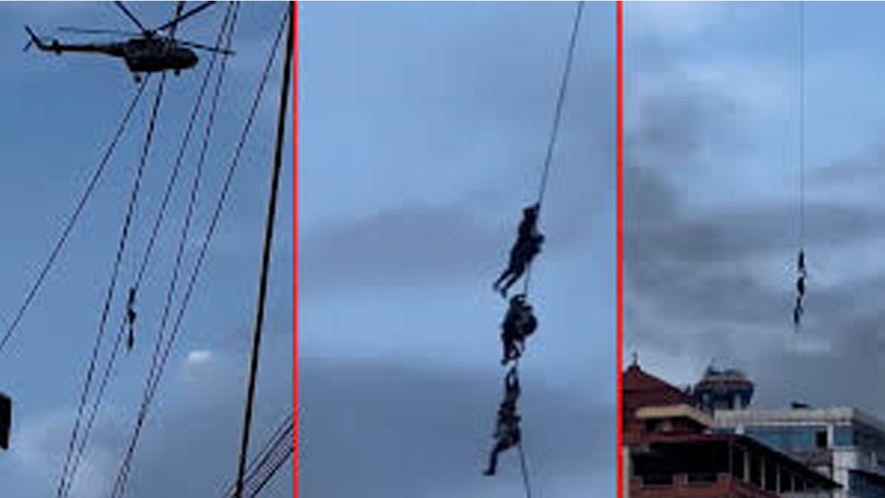 হেলিকপ্টারের দড়িতে ঝুলে পালান নেপালের ‘মন্ত্রীরা’