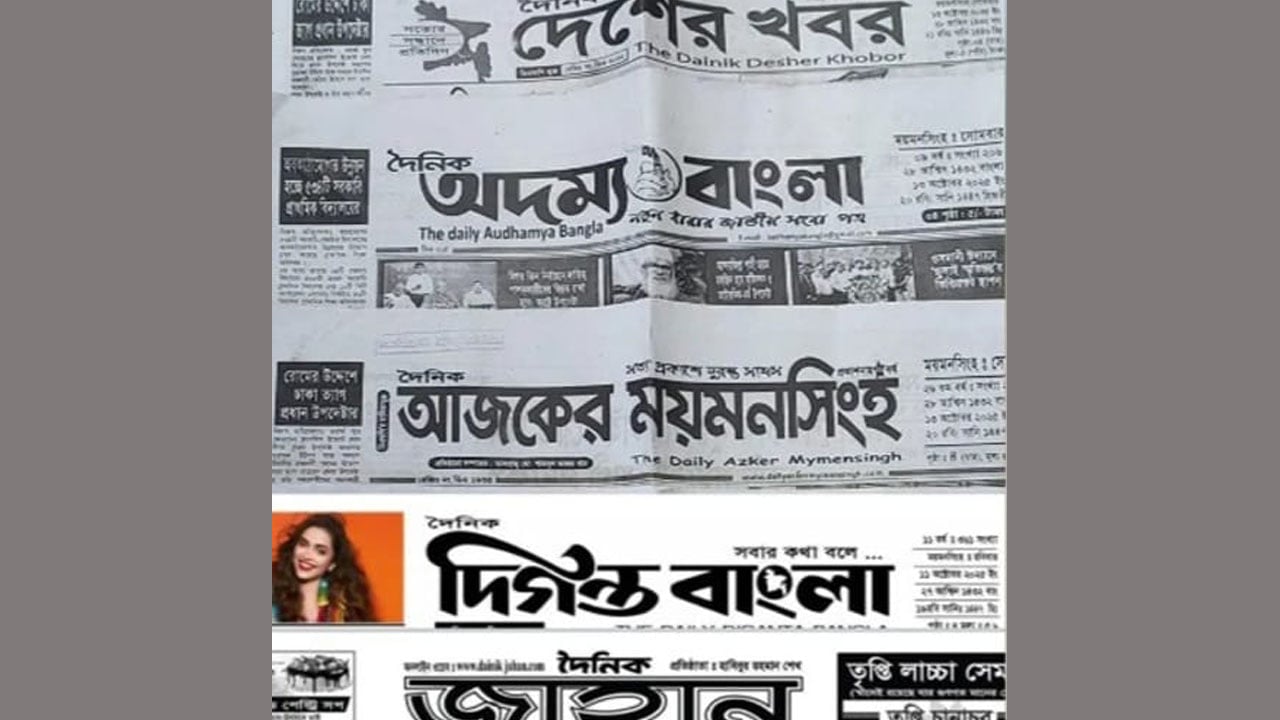 ময়মনসিংহে ১১ সংবাদপত্রের ডিক্লারেশন বাতিল