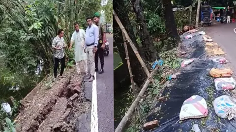৮ কোটি টাকার সড়ক, দুই মাসেই বেহাল দশা

