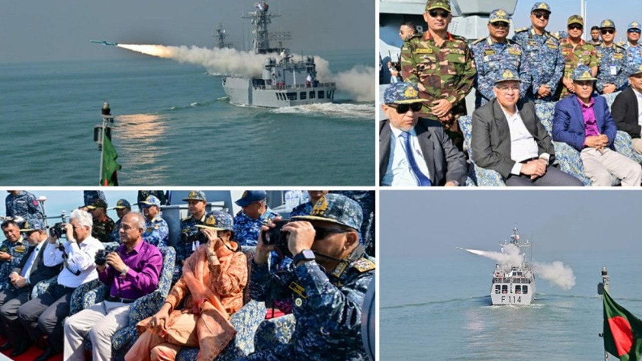 বঙ্গোপসাগরে ক্ষেপণাস্ত্র উৎক্ষেপণের মধ্য দিয়ে নৌবাহিনীর বাৎসরিক মহড়া সমাপ্ত