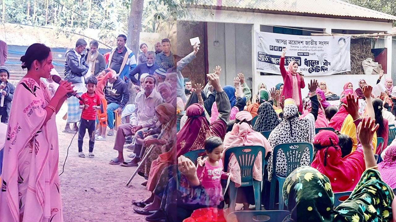 বিএনপি প্রার্থীর জন্য ভোট চেয়ে মাঠে স্ত্রী ও দুই মেয়ে