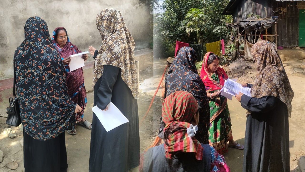 চট্টগ্রাম-১২ আসন: দাঁড়িপাল্লার প্রচারে ভোটারের দ্বারে দ্বারে জামায়াতের নেত্রীরা