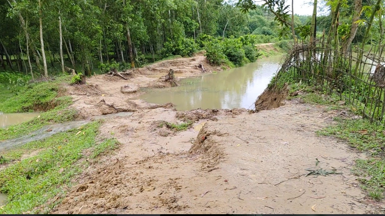 বিএসএফের বাধায় আটকে আছে বেড়িবাঁধ নির্মাণ