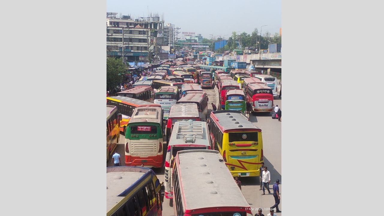 ঢাকা-টাঙ্গাইল মহাসড়কে ১২ কিলোমিটার যানজট