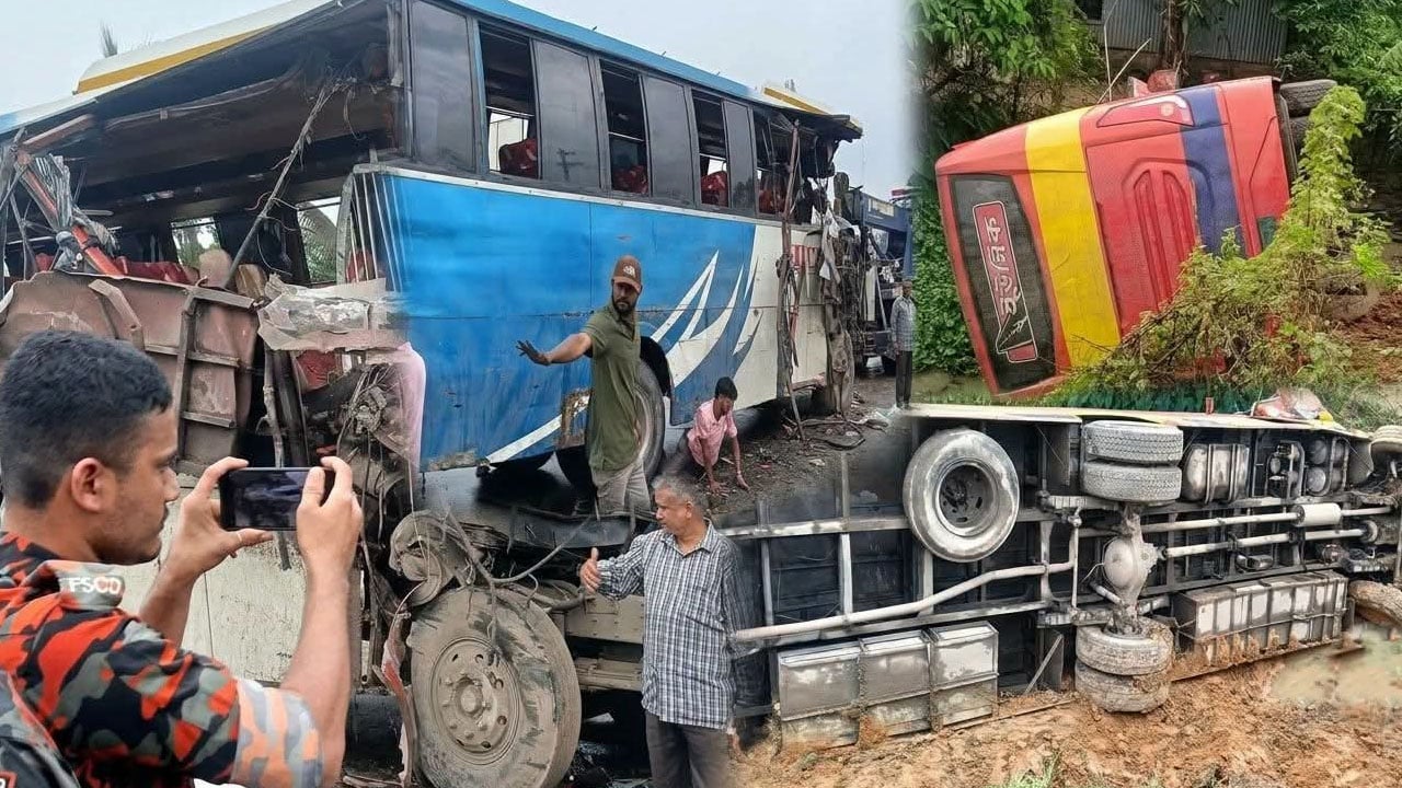 বাহুবলে দুই বাসের সংঘর্ষে নিহত চালক, আহত ২০ যাত্রী