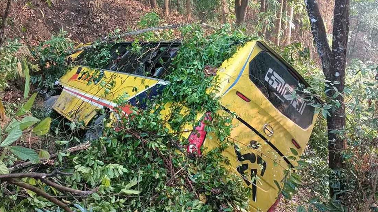 নিয়ন্ত্রণ হারিয়ে পাহাড়ের খাদে বান্দরবানগামী বাস, আহত ২০