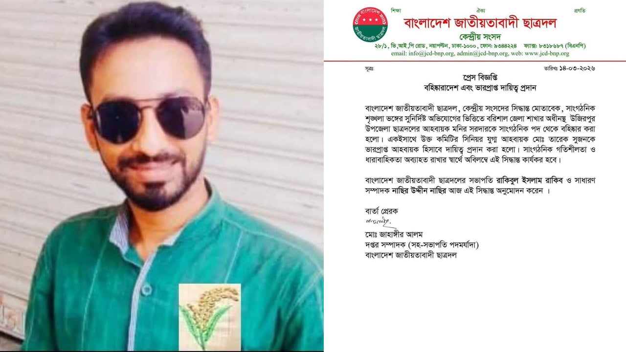 চাঁদা না দেওয়ায় হাতুড়িপেটা, ছাত্রদল নেতা গ্রেপ্তার