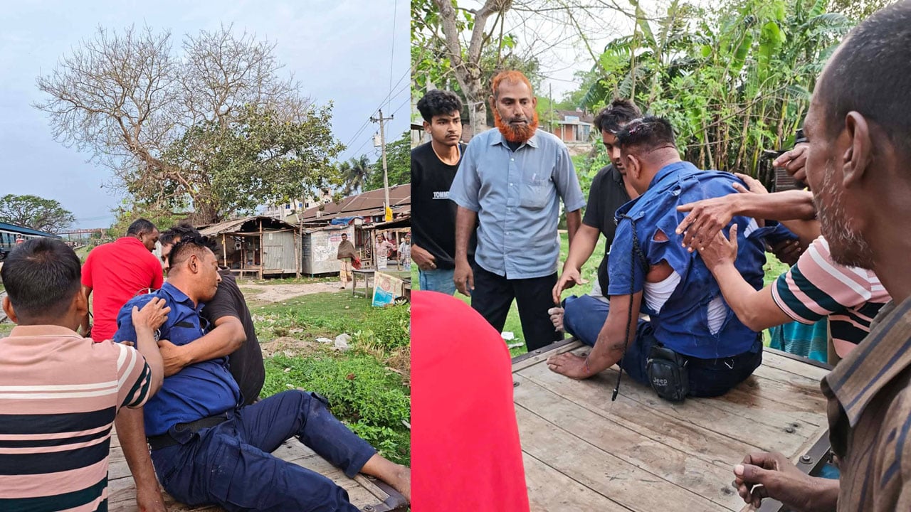 চলন্ত ট্রেন থেকে ছিটকে পড়ে আহত পুলিশ সদস্য