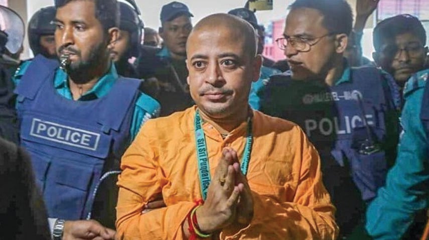 রাষ্ট্রদ্রোহ মামলায় চিন্ময় দাসের জামিন স্থগিত