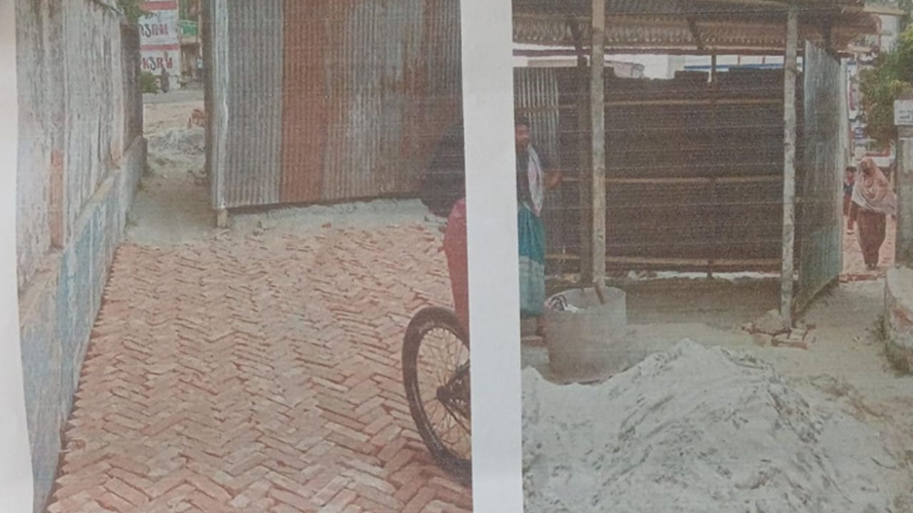 কুমিল্লায় সরকারি রাস্তা বন্ধ করে দুই ভাইয়ের দেয়াল নির্মাণ