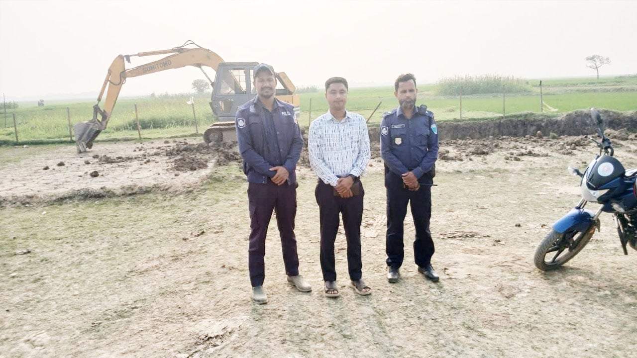 ধর্মপাশায় অবৈধ মাটি উত্তোলন, এক লাখ টাকা জরিমানা