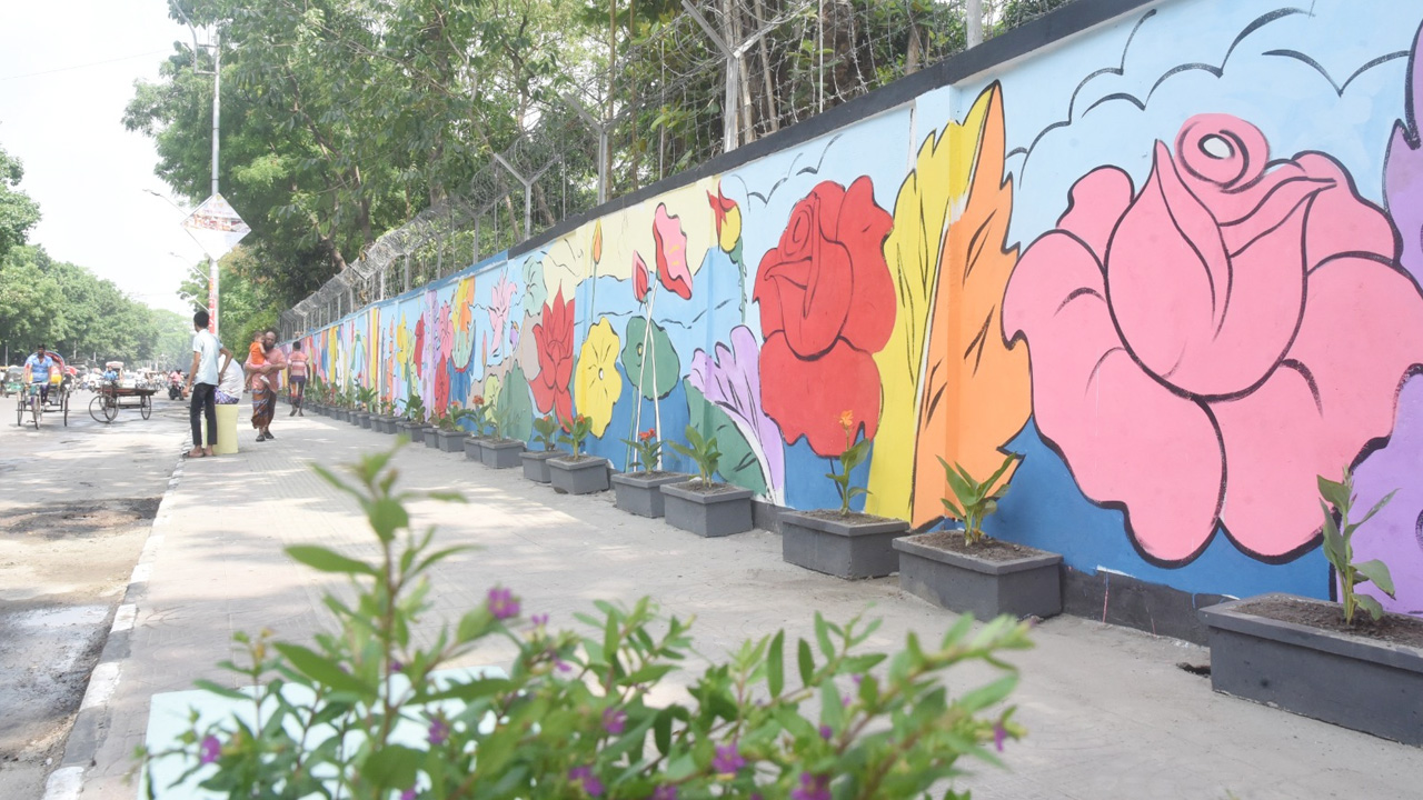 ঢামেকের ফুটপাতে নান্দনিকতার ছোঁয়া