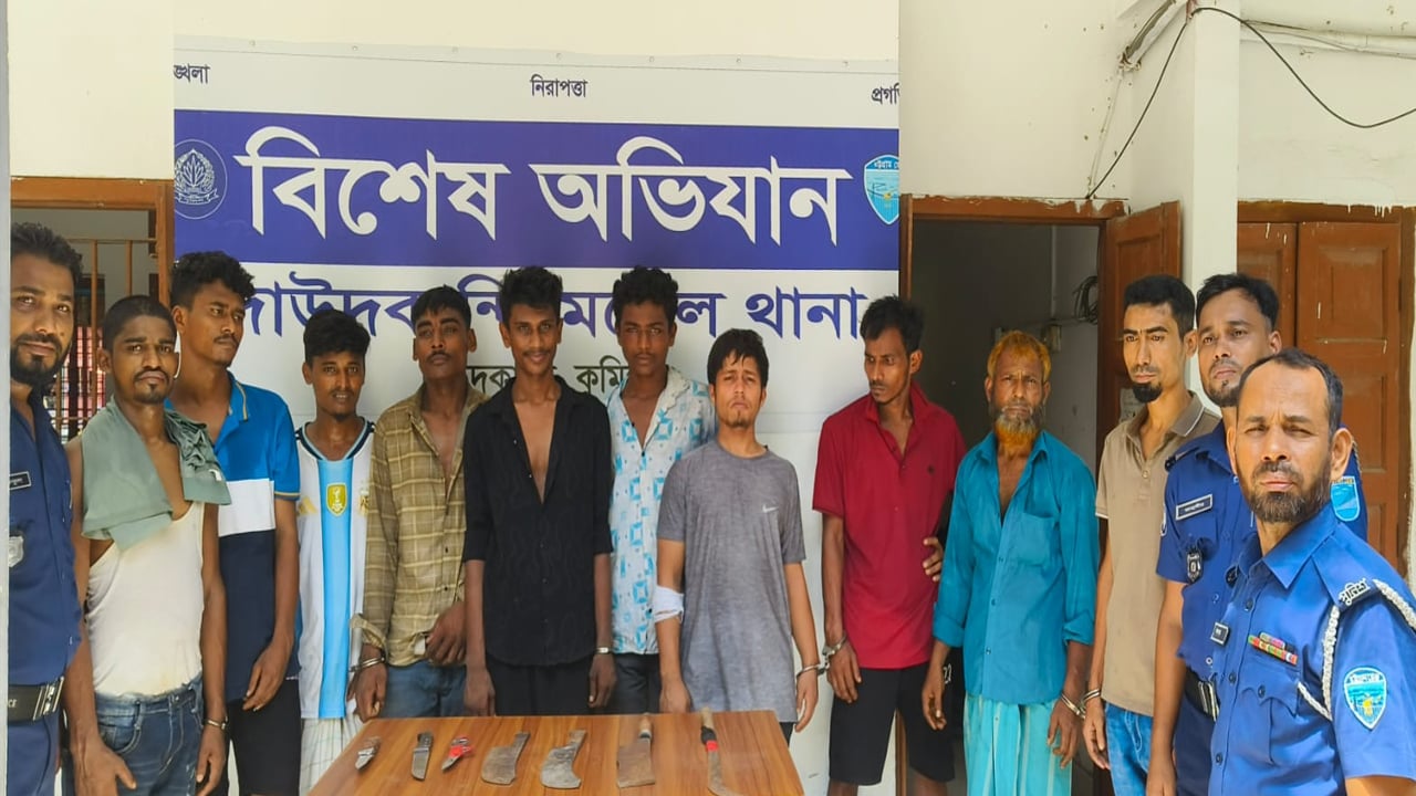 দাউদকান্দিতে ডাকাতি ও মাদক মামলায় ১০ জন গ্রেপ্তার
