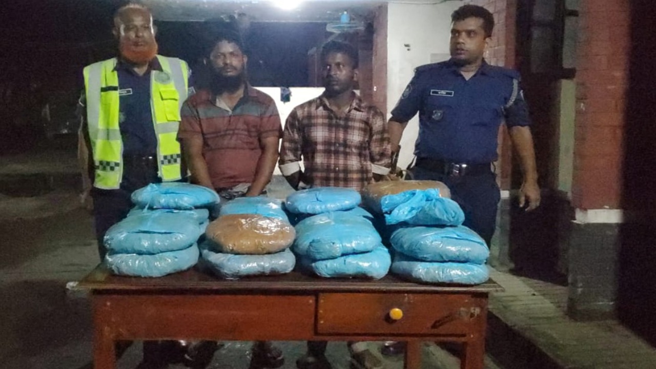 ফরিদপুরের বোয়ালমারীতে ২০ কেজি গাঁজাসহ দুই সহোদর আটক