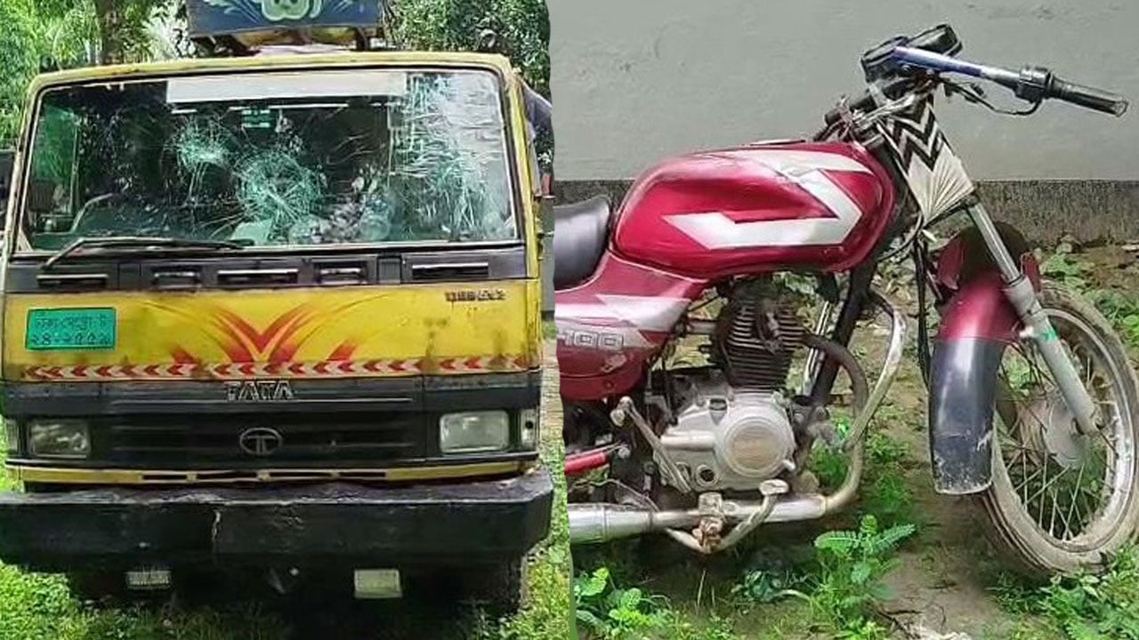ট্রাকের চাকায় পিষ্ট হয়ে মোটরসাইকেলের ৩ আরোহী নিহত
