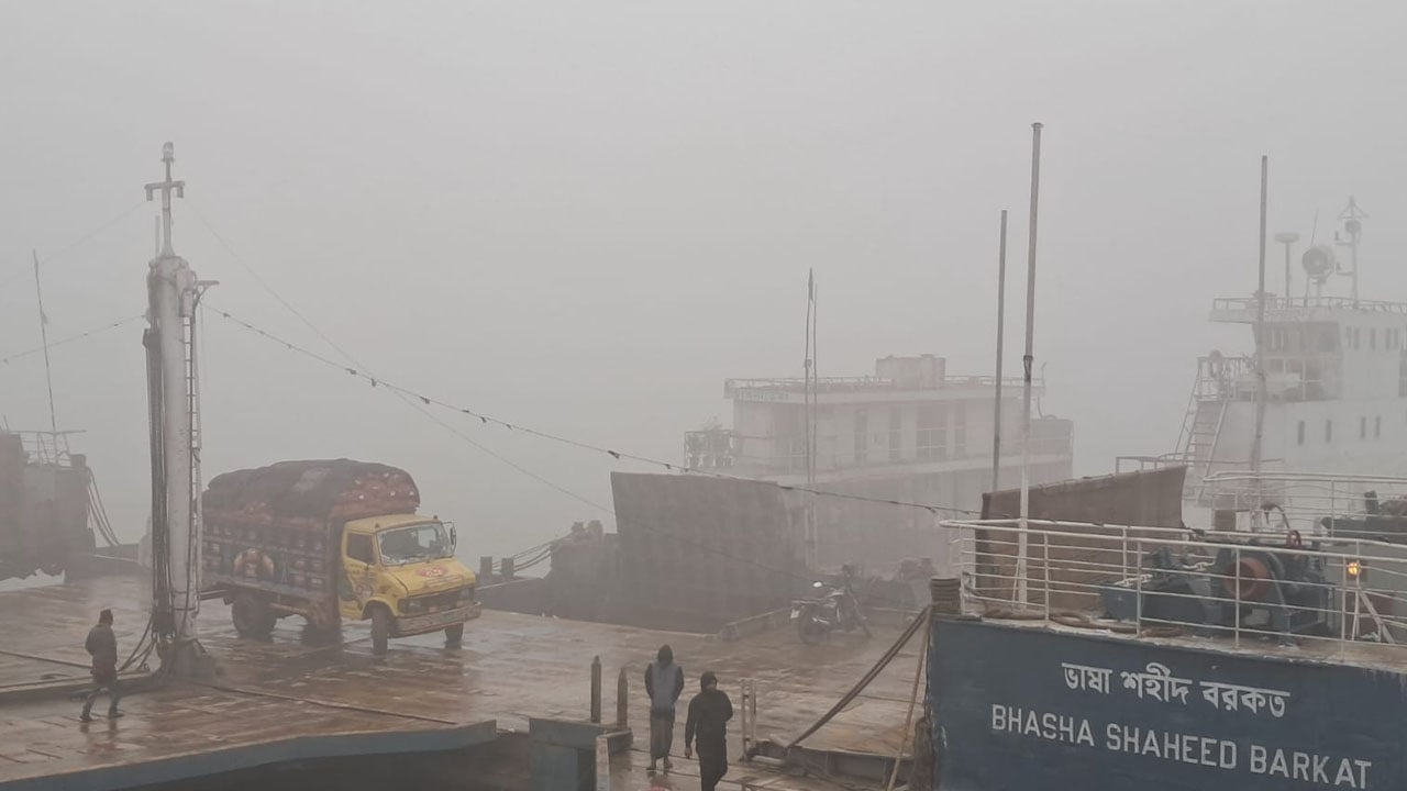 দৌলতদিয়া-পাটুরিয়ায় নৌযান চলাচল বন্ধ