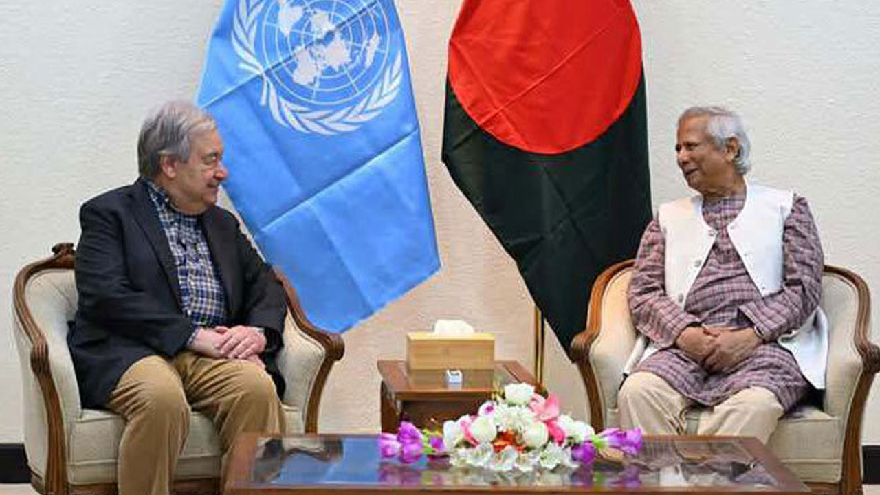 জাতিসংঘ মহাসচিবের সঙ্গে প্রধান উপদেষ্টার বৈঠক
