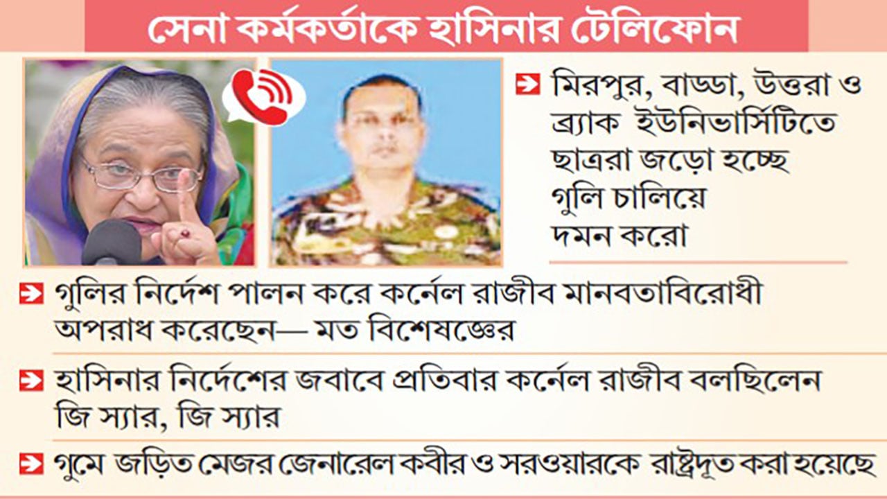 আন্দোলন দমনে রাজীবকে গুলির নির্দেশ হাসিনার