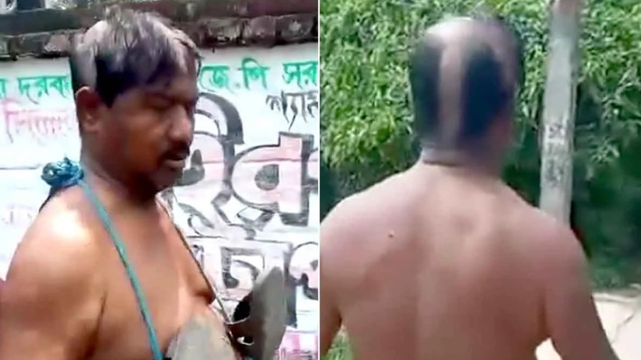 তৃণমূল নেতাকে জুতার মালা পরিয়ে গ্রাম ঘোরালেন বিক্ষুব্ধ এলাকাবাসী
