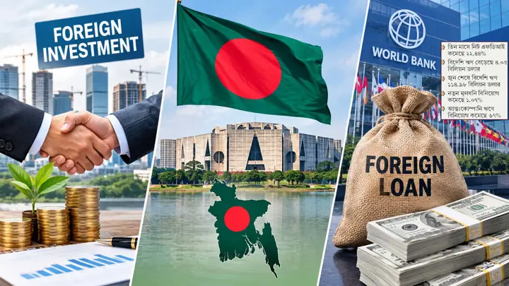 কমেছে বিদেশি বিনিয়োগ, বেড়েছে বৈদেশিক ঋণ
