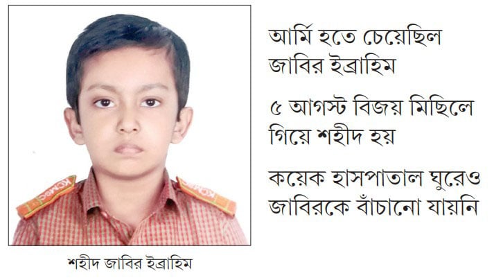 শহীদ জাবিরের নামে স্থাপনার নামকরণ চায় পরিবার