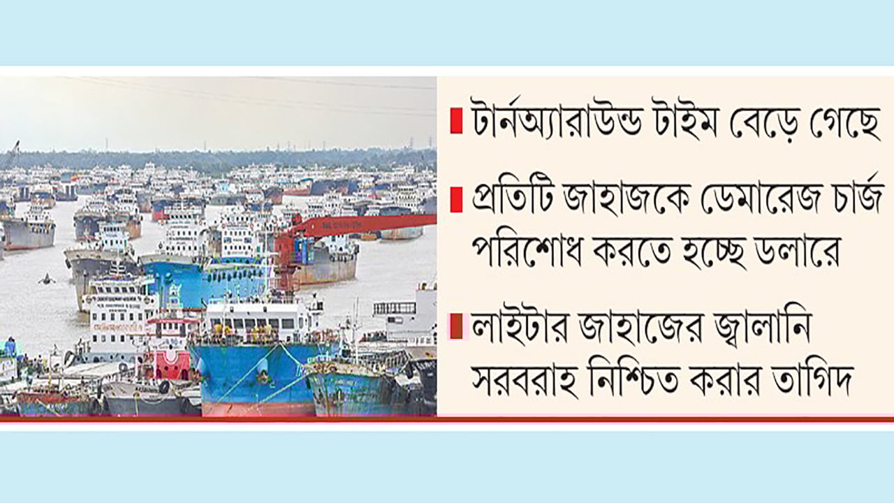 চট্টগ্রাম বন্দরের বহির্নোঙরে মাদার ভেসেলের জট