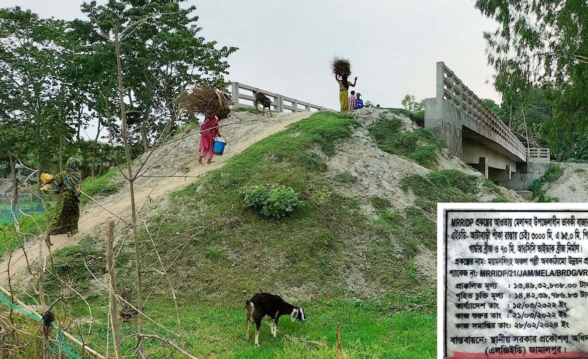 সংযোগ সড়ক না থাকায় মেলান্দহে অচল ১৭ কোটি টাকার দুই সেতু